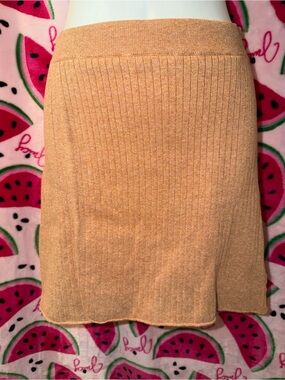 🤎 Free People Ribbed Mini Wrap Style Skirt